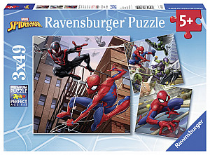 Puzzle Spiderman v akci/3x49 dílků