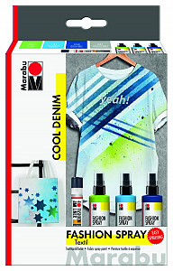 Marabu Sada barev na textil ve spreji - Cool Denim