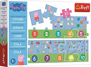 Puzzle Prasátko Peppa / Čísla, 20 dílků