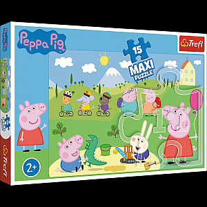 Puzzle Prasátko Peppa / Veselý den MAXI, 15 dílků