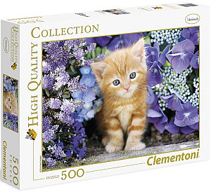Clementoni Puzzle Kotě v květinách / 500 dílků