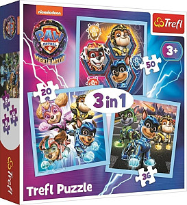 Puzzle Tlapková patrola Mocní hrdinové 3v1