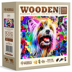 Dřevěné puzzle Pop Art Jorkšírský teriér