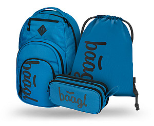 BAAGL 3 SET Coolmate Ocean Blue: batoh, penál, sáček