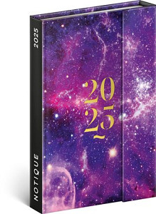 Diář 2025: Galaxie - týdenní, magnetický, 11 × 16 cm