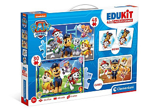 Edukit Disney Paw Patrol 4v1 (pexeso, 48 + 30 puzzle, 6 kostek)