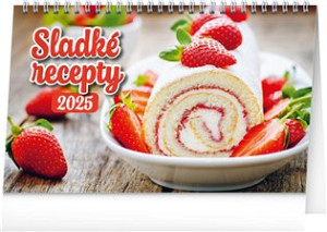 Kalendář 2025 stolní: Sladké recepty, 23,1 × 14,5 cm