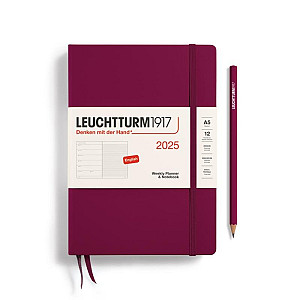 Leuchtturm1917 Weekly Planner & Notebook Medium (A5) 2025 Port Red