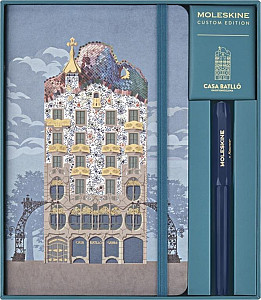 Moleskine Casa Batlló Sada - linkovaný zápisník L a propisovací tužka Kaweco