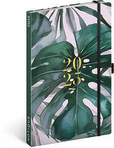 NOTIQUE Týdenní diář Monstera 2025, 13 x 21 cm