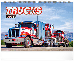 NOTIQUE Nástěnný kalendář Trucks 2025, 48 x 33 cm