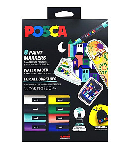 Posca sada popisovačů  - mix barev (8 ks) + textilní sáček na popisovače