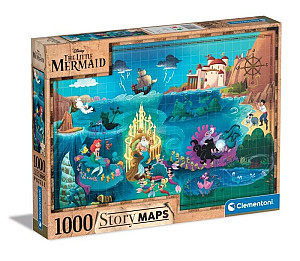 Puzzle Disney Mapa Malá mořská víla 1000 dílků