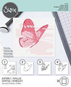 SIZZIX Plastová šablona - vrstvený motýl 4 ks