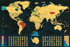 Stírací mapa světa EN - gold classic XXL