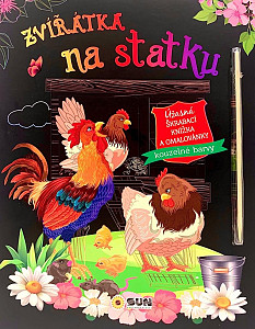 Zvířátka na staku - Úžasná škrábací knižka a omalovánky