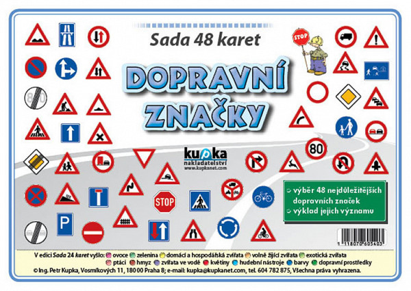 Sada 48 malých karet (A7) - dopravní značky