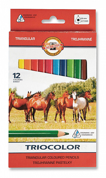 Koh-i-noor pastlky TRIOCOLOR trojhranné souprava 12 ks