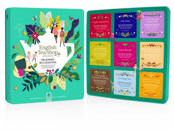 English Tea Shop Prémiová dárková plechová kazeta s bio čaji Ultimate collection 136 g, 72 ks