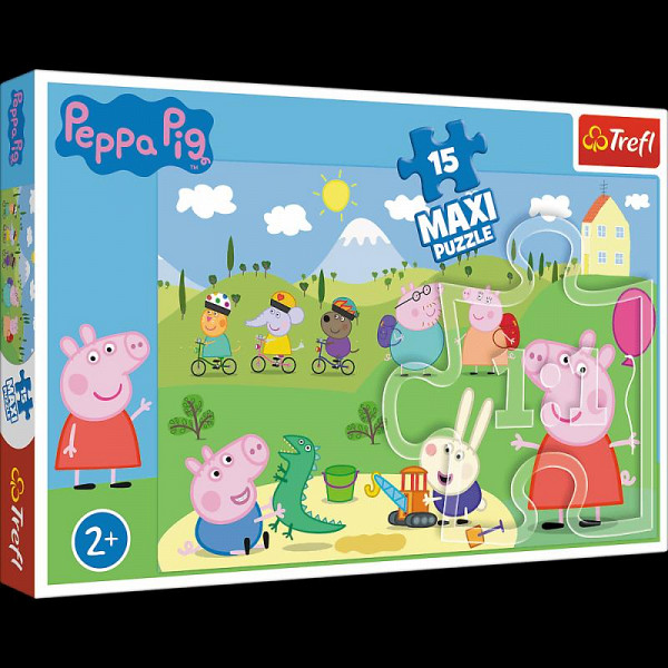 Puzzle Prasátko Peppa / Veselý den MAXI, 15 dílků