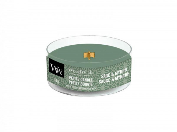 WoodWick Sage & Myrrh svíčka petite 31g