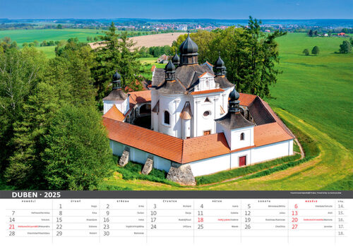 Kalendář nástěnný 2025 - Česko mezi oblaky