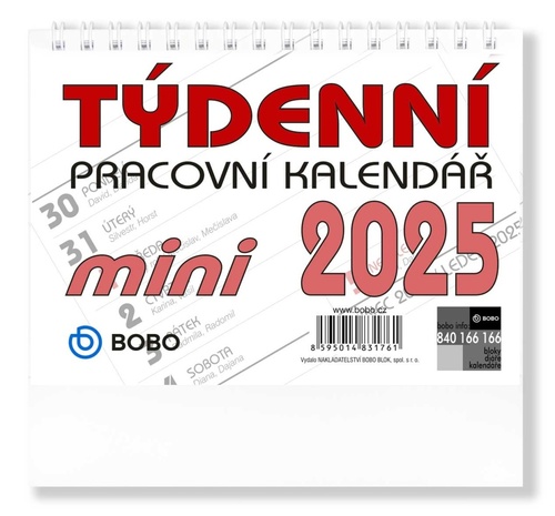 Pracovní kalendář 2025 Mini - stolní kalendář