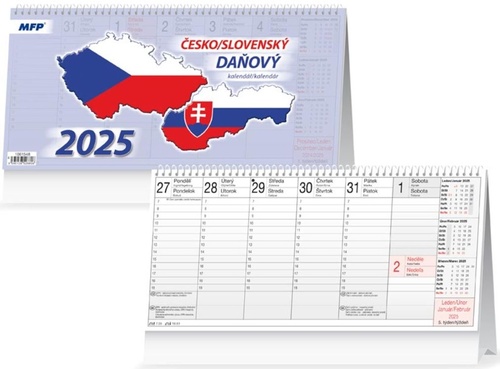 Daňový česko/slovenský kalendář 2025 - stolní kalendář