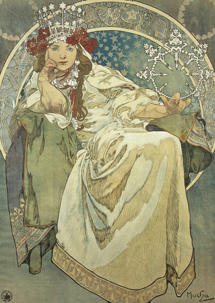 Pohled Alfons Mucha – Princess Hyacinth, krátký