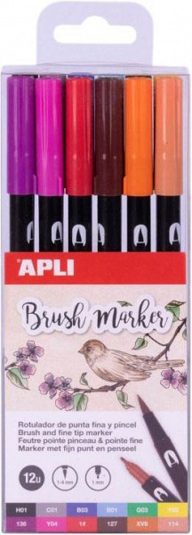 Apli Brush Duo sada fixů 12 ks