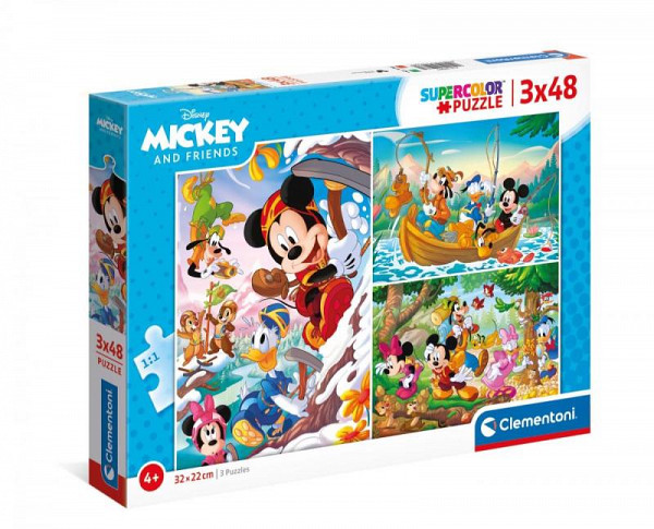 Clementoni Puzzle - Mickey a přátelé 3 x 48 dílků