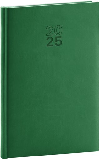 Diář 2025: Aprint - zelený, týdenní, 18 × 25 cm