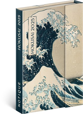 Diář 2025: Katsushika Hokusai - týdenní, magnetický, 11 × 16 cm
