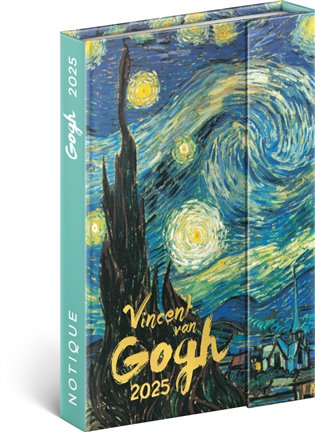 Diář 2025: Vincent van Gogh - týdenní, magnetický, 11 × 16 cm