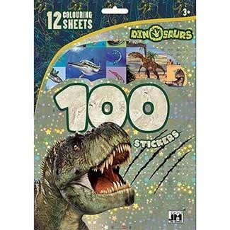 Dinosauři - 100 samolepek s omalovánkovými listy