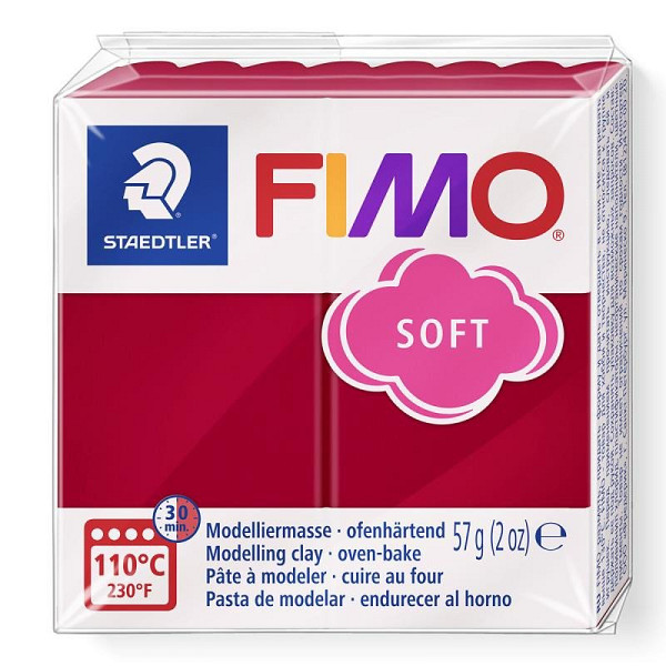 FIMO soft 57g - tmavě červená