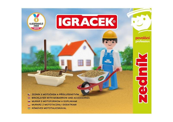 Igráček Zedník - figurka s motůčkem a nářadím