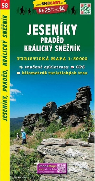 Jeseníky, Praděd, Kralický Sněžník 1:50T -  turist .mapa