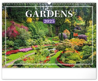 Kalendář 2025 nástěnný: Zahrady, 48 × 33 cm
