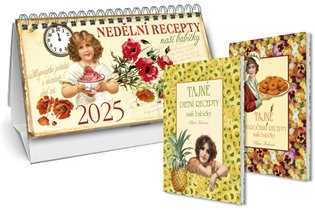 Kalendář 2025 Nedělní menu - stolní + Tajné dietní recepty + Tajné staročeské recepty