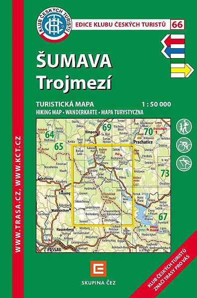KČT 66 Šumava Trojmezí 1:50 000 Turistická mapa