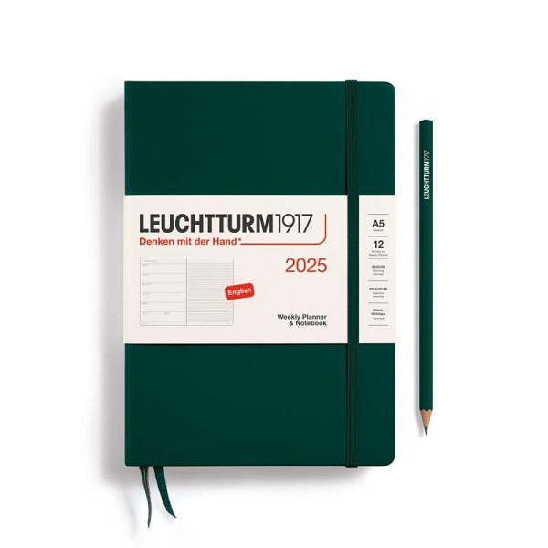 Leuchtturm1917 Weekly Planner & Notebook Medium (A5) 2025 Forest Green