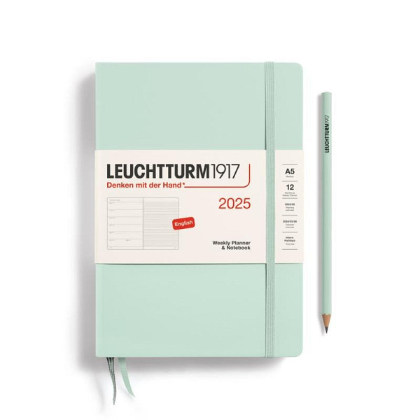 Leuchtturm1917 Weekly Planner & Notebook Medium (A5) 2025 Mint Green