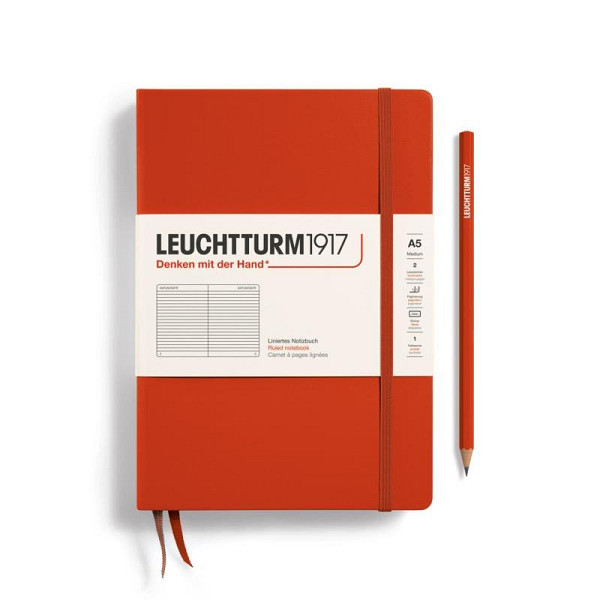 Leuchtturm1917 Zápisník Fox Red Medium A5 linkovaný