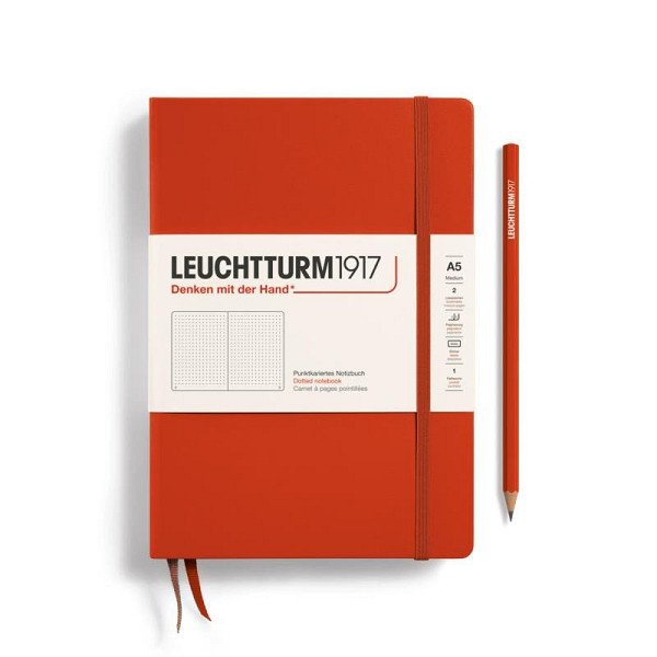 Leuchtturm1917 Zápisník Fox Red Medium A5 tečkovaný