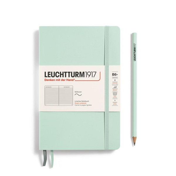 Leuchtturm1917 Zápisník Mint Green Softcover B6+ linkovaný