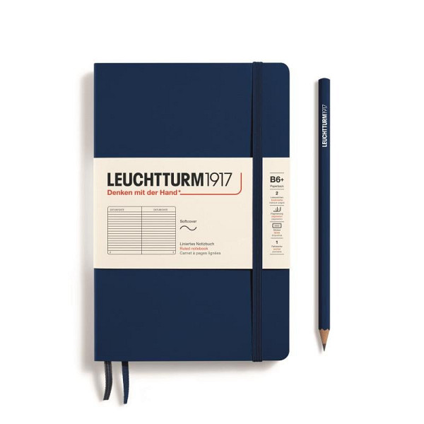 Leuchtturm1917 Zápisník Navy Softcover B6+ linkovaný