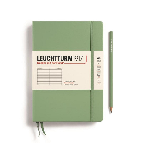 Leuchtturm1917 Zápisník Sage Medium A5 linkovaný