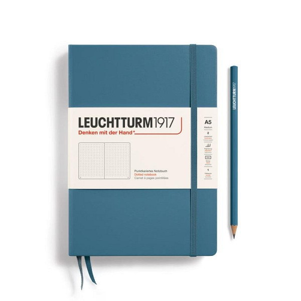 Leuchtturm1917 Zápisník Stone Blue Medium A5 tečkovaný