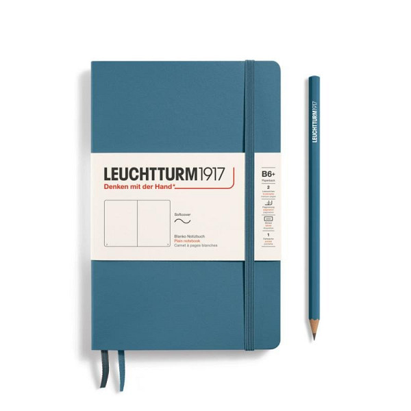 Leuchtturm1917 Zápisník Stone Blue Softcover B6+ čistý